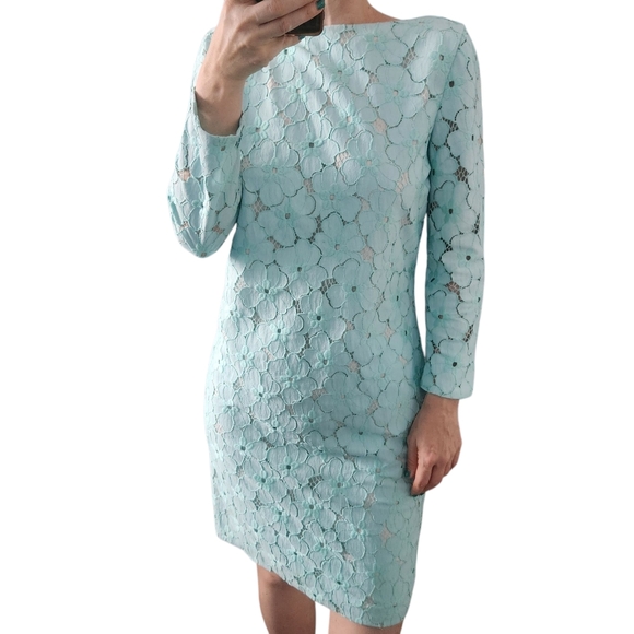 Diane Von Furstenberg Dresses & Skirts - Diane Von Furstenberg Lace Mini Floral Dress 0 Mint Green Wedding Party Cocktail